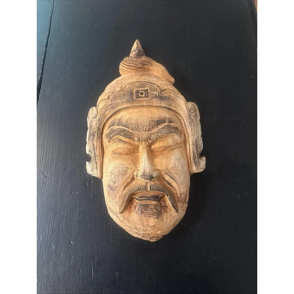 Vintage Hand-carved Solid Wooden Wall Mask Tây Sơn
